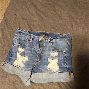 Aeropostale Distressed High Rise Blue Jean Shorts